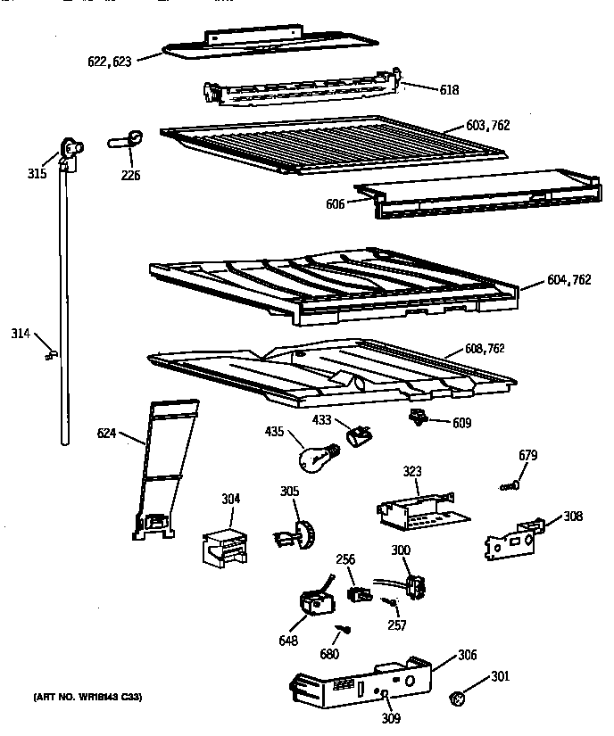 Compartment separator parts