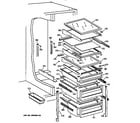 GE TFX30PBZCWW fresh food shelves diagram