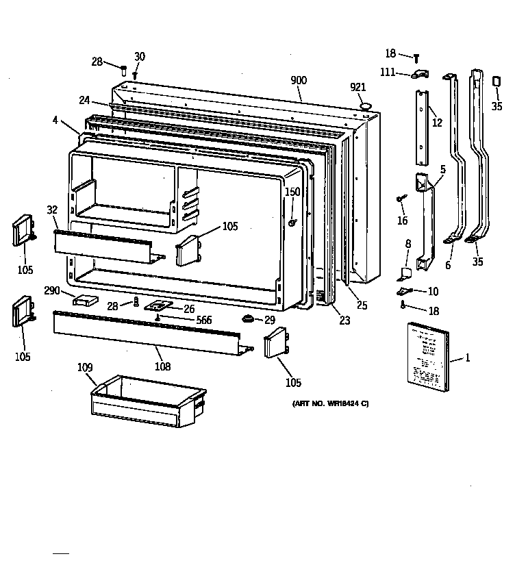 Freezer door