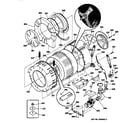GE WSXH208T0WB tub & motor diagram