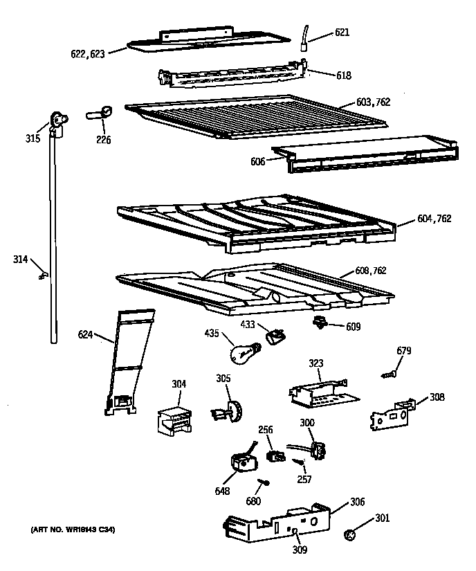 Compartment separator parts