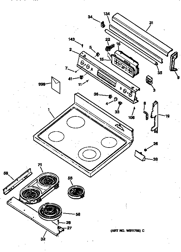 CONTROL PANEL & COOKTOP