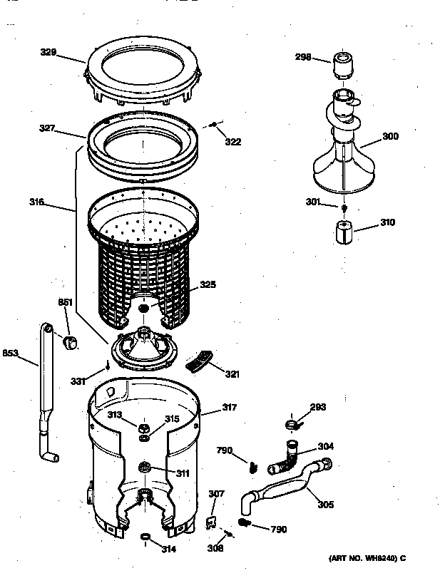 TUB, BASKET & AGITATOR