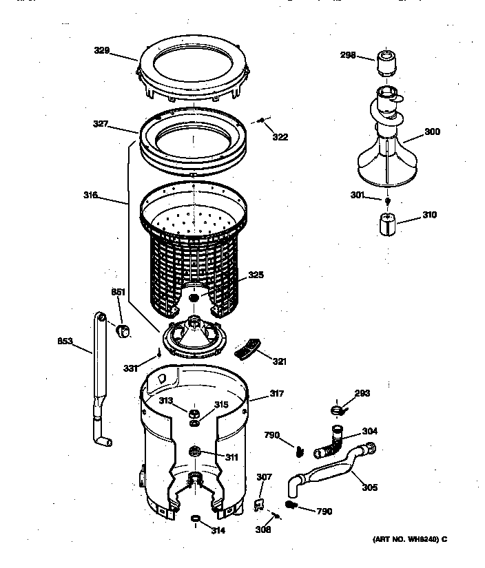 Tub, basket & agitator