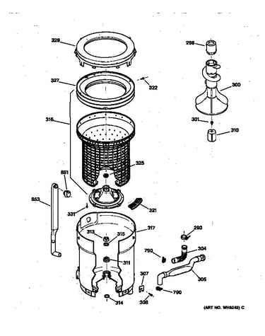Tub, basket & agitator