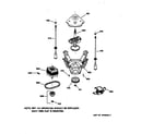GE WCSR4110T6WW suspension, pump & drive components diagram