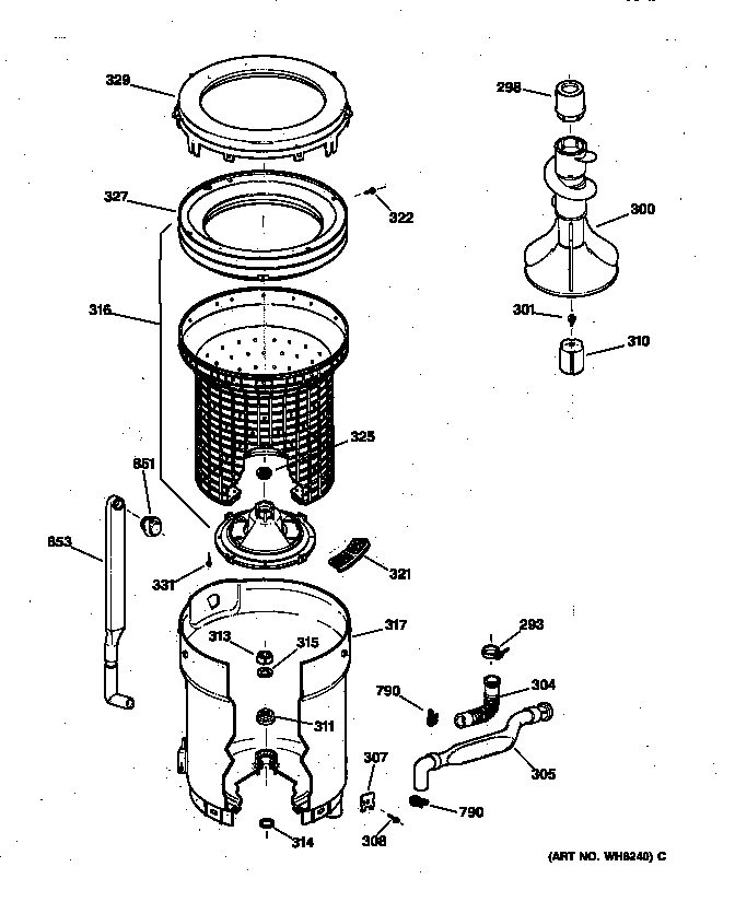 Tub, basket & agitator