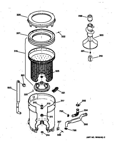 Tub, basket & agitator