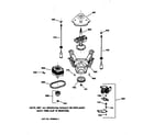 GE WISR208JT6AA suspension, pump & drive components diagram