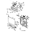 GE PSD3430Z00WW escutcheon & door assembly diagram