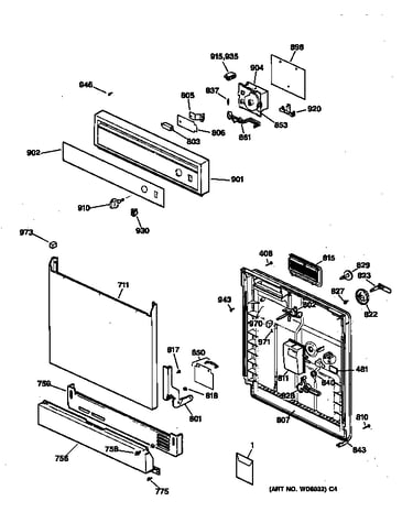 Escutcheon & door assembly