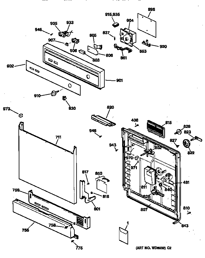 Escutcheon & door assembly