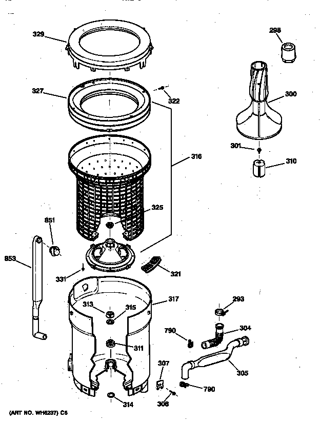 Tub, basket & agitator