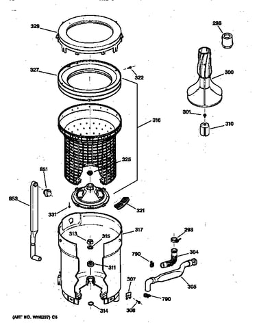 Tub, basket & agitator