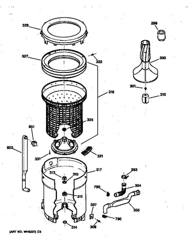 Tub, basket & agitator