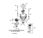GE YISR309JT6AA suspension, pump & drive components diagram