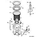 GE WISQ416JT7AA tub, basket & agitator diagram