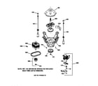 GE WISQ416BT7WW suspension, pump & drive components diagram
