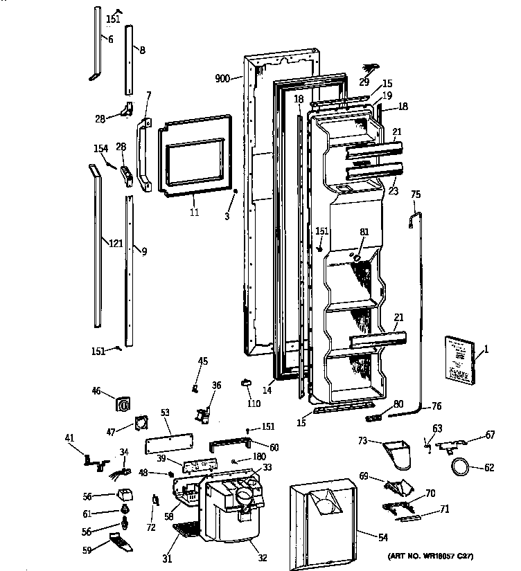 Freezer door