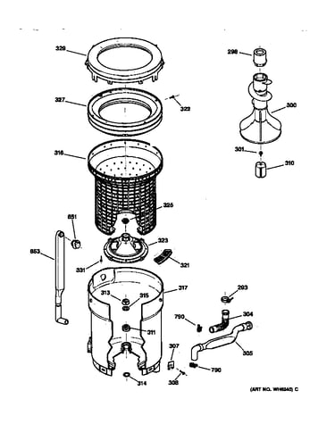 Tub, basket & agitator