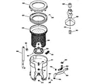 GE WPXQ3090T8AA tub, basket & agitator diagram