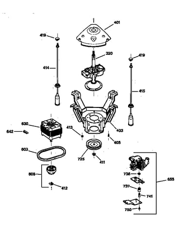Suspension, pump & drive components