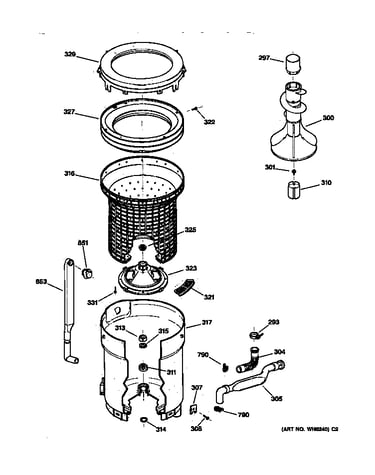 Tub, basket & agitator