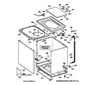 GE WMSR2100T8WW cabinet, cover & front panel diagram