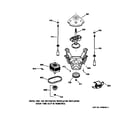 GE WMSR2100T8AA suspension, pump & drive components diagram