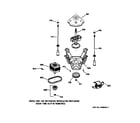 GE WMXR3080T8AA suspension, pump & drive components diagram