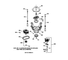GE WISQ416BT8WW suspension, pump & drive components diagram