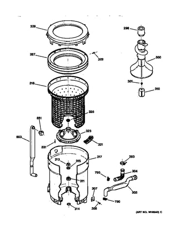 Tub, basket & agitator