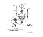 GE WBSR1060T8AA suspension, pump & drive components diagram