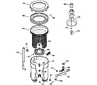 GE WISR309DT8WW tub, basket & agitator diagram