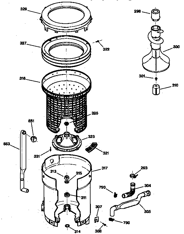 Tub, basket & agitator