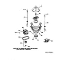 GE WLXR1020T8WB suspension, pump & drive components diagram