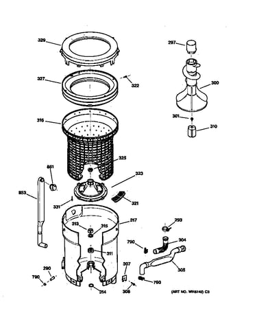 Tub, basket & agitator