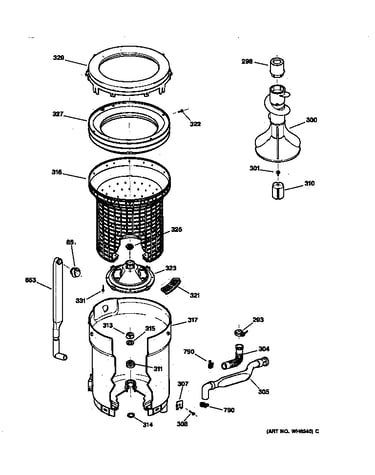 Tub, basket & agitator
