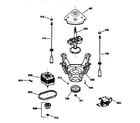 GE WJXR2080V0AA suspension, pump & drive components diagram