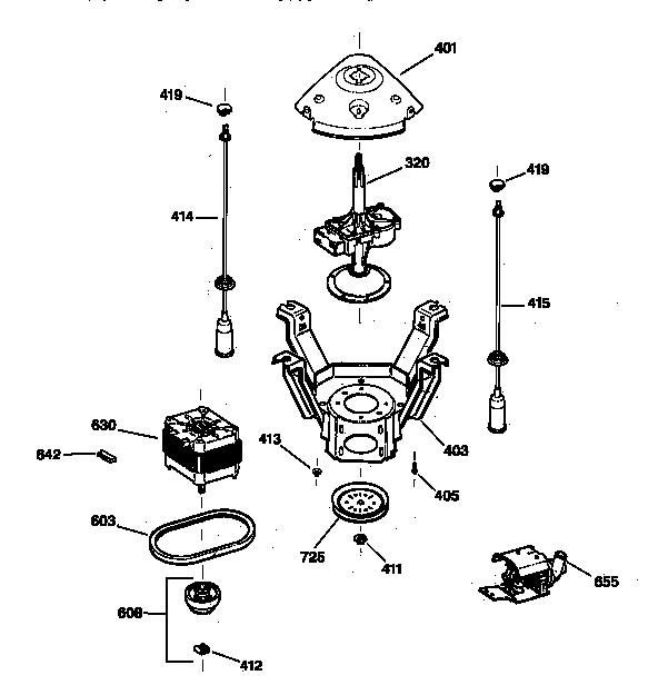Suspension, pump & drive components