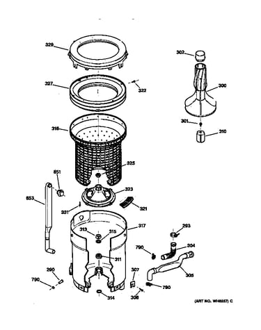 Tub, basket & agitator