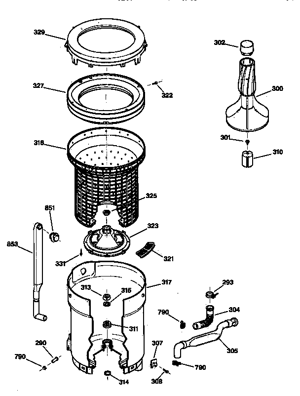 Tub, basket & agitator