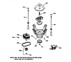Hotpoint VBXR2070T8AB suspension, pump & drive components diagram