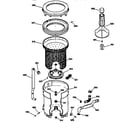 Hotpoint VVXR1040T8WB tub, basket & agitator diagram