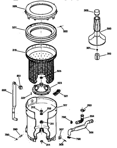 Tub, basket & agitator