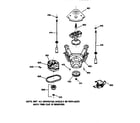 Hotpoint VLXR1020T8WB suspension, pump & drive components diagram