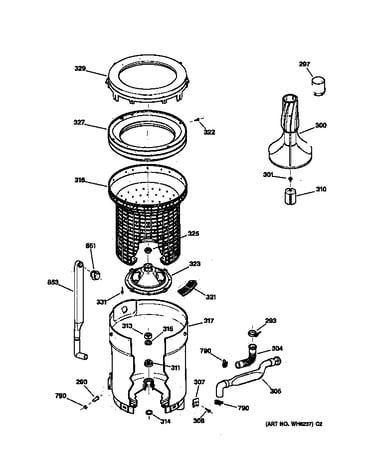 Tub, basket & agitator