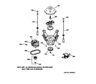 GE VBSR1070T8WW suspension, pump & drive components diagram