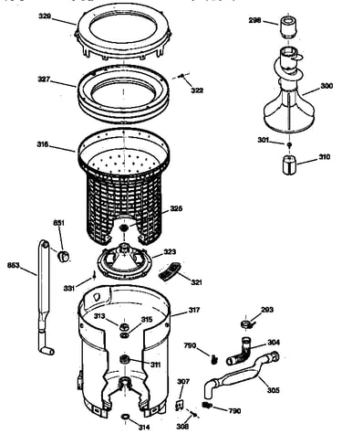 Tub, basket & agitator