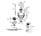 Hotpoint VISR208DT8WW suspension, pump & drive components diagram
